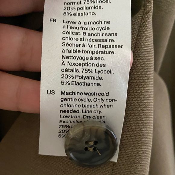 COS Relaxed Fit V Neck Blazer Dark Beige - Picture 9 of 9